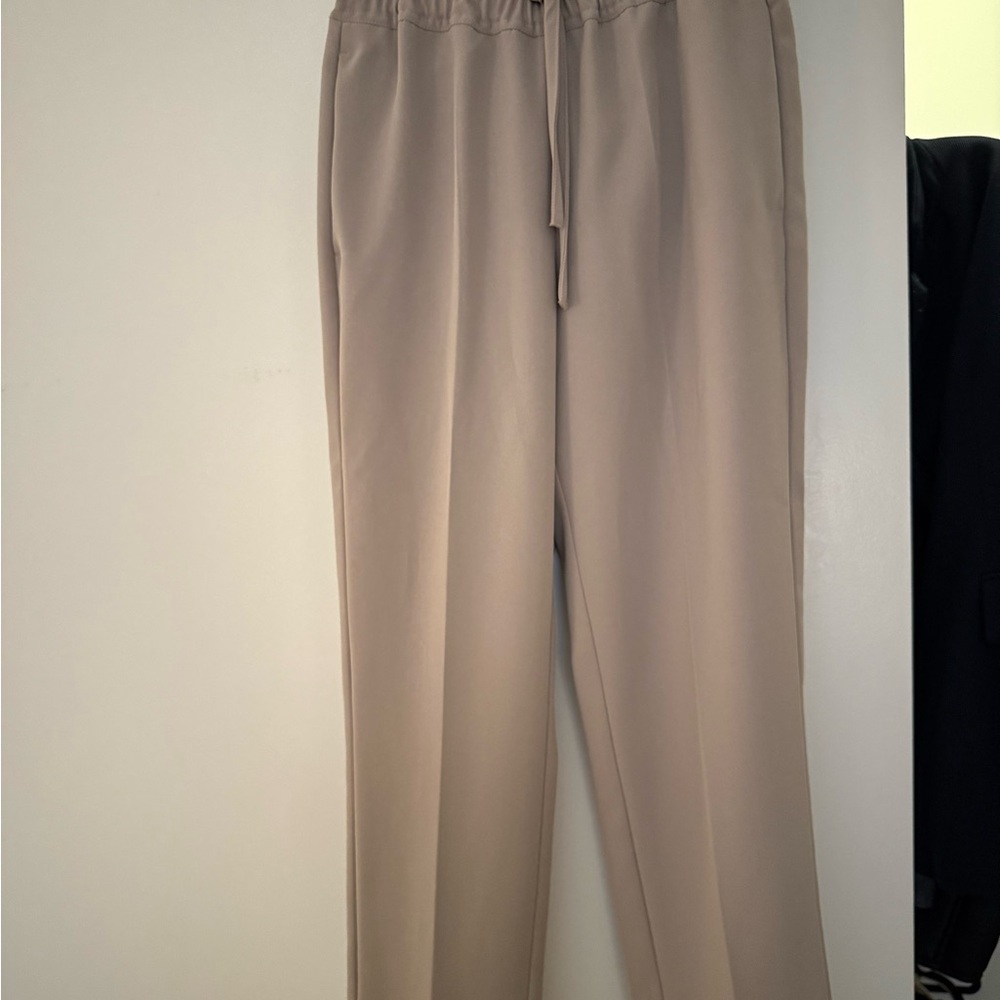 Reiss Hailey tapered Taupe Elastic Waist Pants - Picture 3 of 8